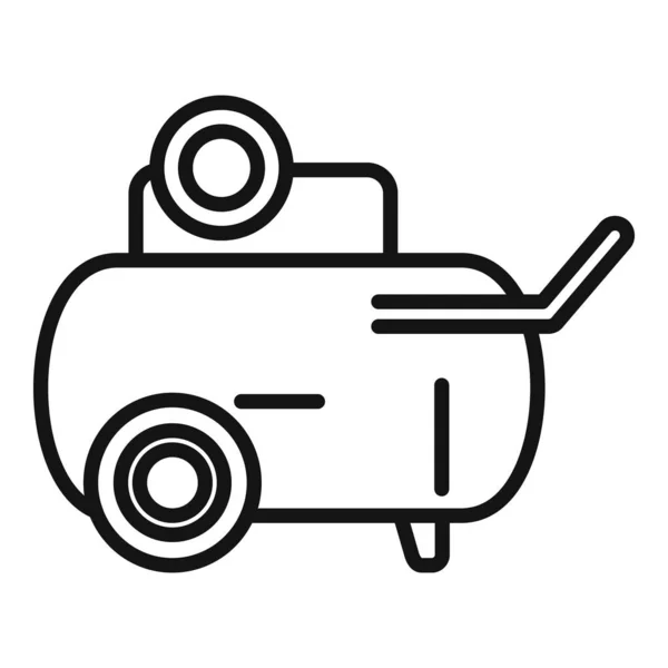 Vetor Contorno Ícone Compressor Máquina Tanque Bomba — Vetor de Stock