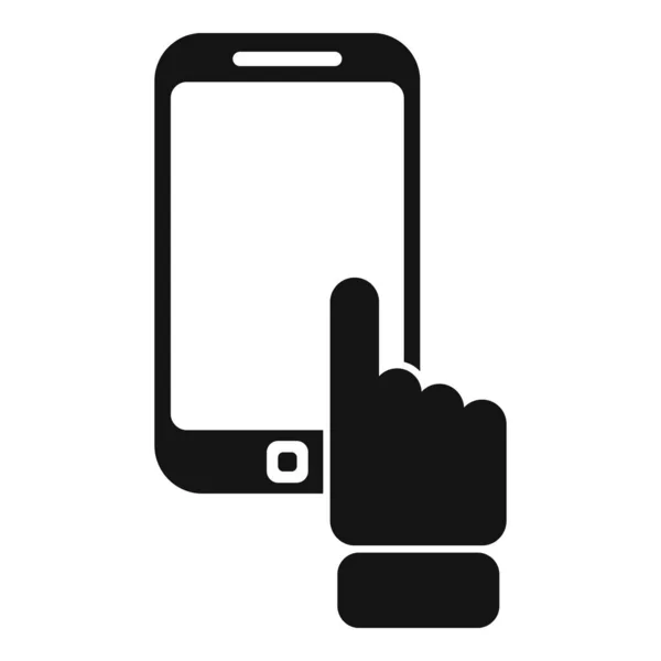 Icono Interacción Smartphone Vector Simple Red Social Compartir Medios — Vector de stock