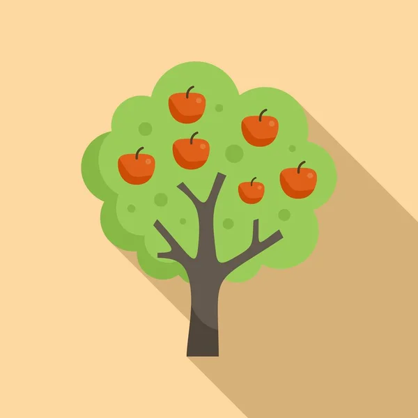 苹果树图标平面向量 种植灌木 不同的收获 — 图库矢量图片