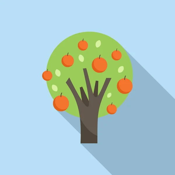 Icône Arbre Orange Vecteur Plat Plante Jardin Floraison Différente — Image vectorielle
