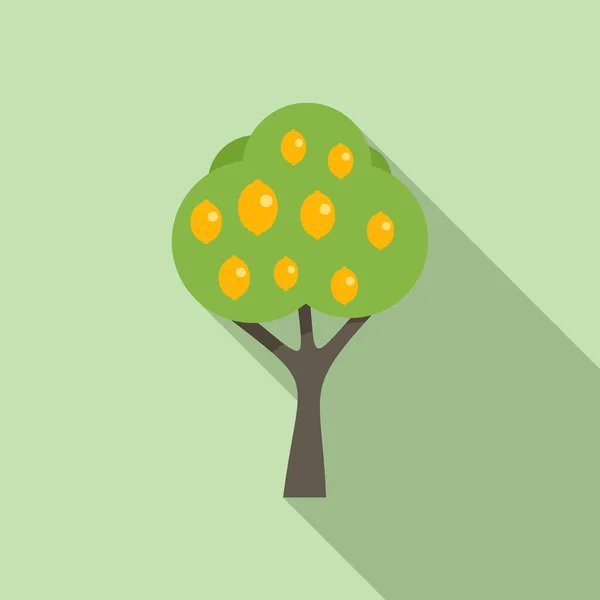 Лимонне Дерево Значок Плоский Вектор Садова Рослина Блум Відрізняється — стоковий вектор