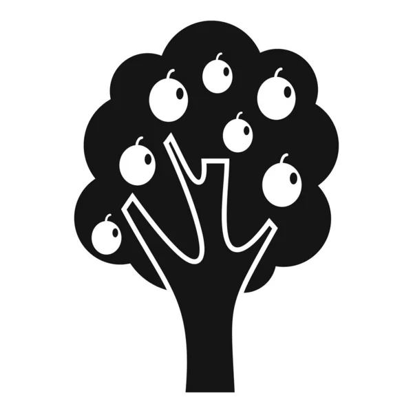 Jednoduchý Vektor Ikony Švestkového Stromu Ovocná Zahrada Sklizeň Farmy — Stockový vektor
