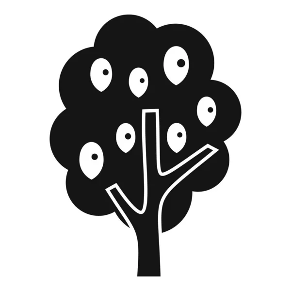 Jednoduchý Vektor Ikony Ořechového Stromu Sklizeň Rostlin Farmářský Keř — Stockový vektor