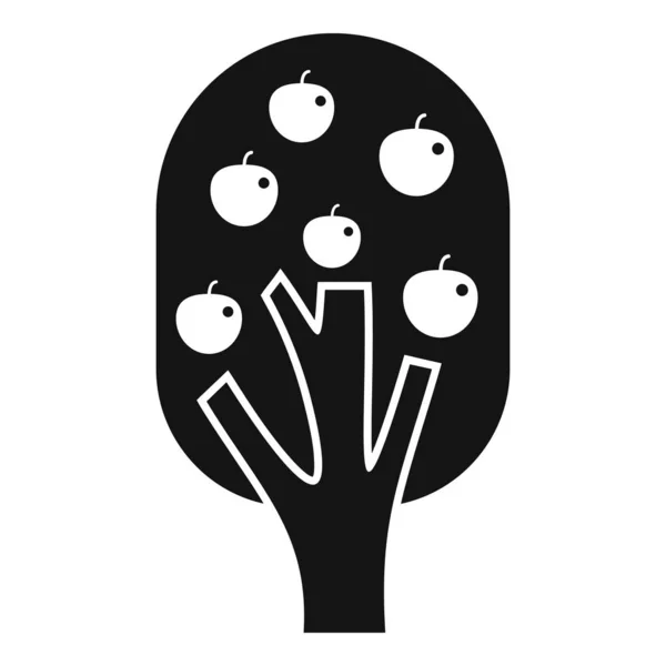 Garten Apfelbaum Symbol Einfacher Vektor Obstpflanze Erntehof — Stockvektor