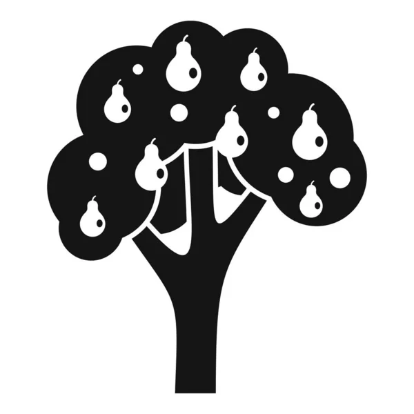 Birnbaum Symbol Einfacher Vektor Gartenpflanze Ernte Auf Dem Bauernhof — Stockvektor