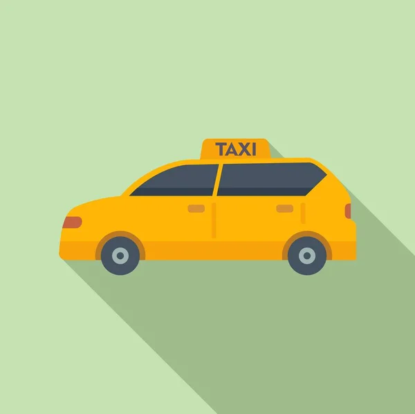 Εικονίδιο Αυτοκινήτου Ταξί Επίπεδη Διάνυσμα Τελικό Ταξίδι Παραλαβή Τουριστών — Διανυσματικό Αρχείο