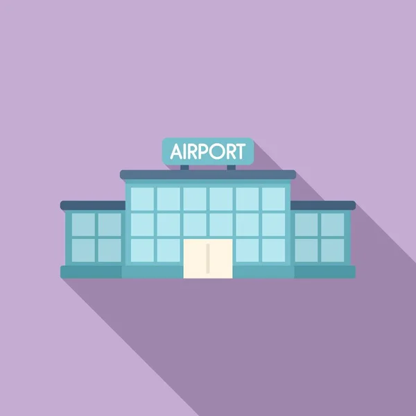 Значок Здания Аэропорта Плоский Вектор Полет Полет Самолете — стоковый вектор