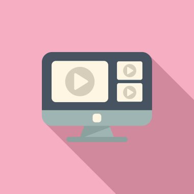 Film simgesi düz vektörü düzenle. Video filmi. Düzenleyici yaratıcı