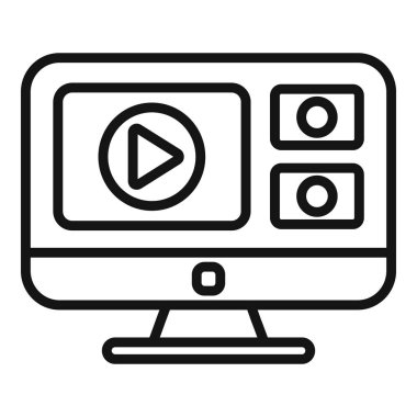 Film simgesi ana hatlarını düzenle. Video filmi. Düzenleyici yaratıcı