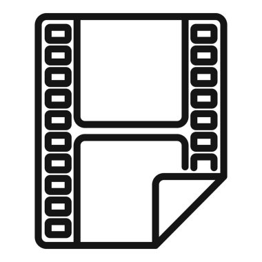 Film editörü ikon ana hatları vektörü. Video montajı. Kamerayı düzenle