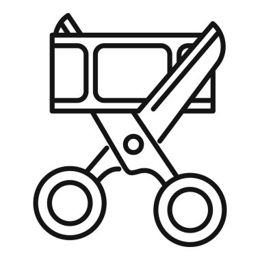 Film ikonu ana hatlarını kes. Montaj filmi. Sesi düzenle