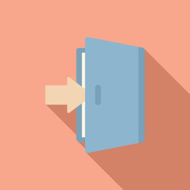 Kapı simgesi düz vektörü aç. Bilgisayar arayüzü. Kullanıcı interneti