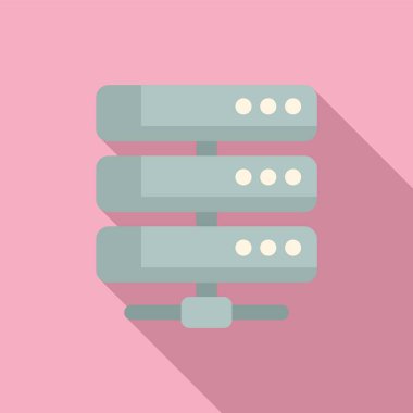 Sunucu simgesi düz vektör. Masaüstü paneli. İnternet çubuğu