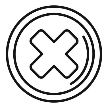 Reddedilmiş halka simgesi dış hat vektörü. Düğme arayüzü. E- posta kişisi