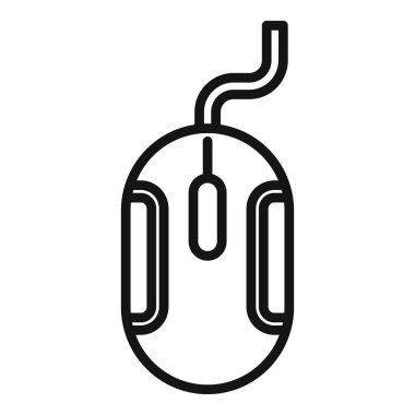 Arayüz fare simgesi ana hatları vektörü. Web düğmesi. Yazılım uygulaması