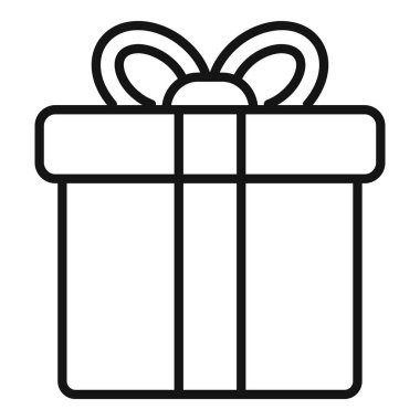 Hediye kutusu simgesi ana hat vektörü. Web arayüzü. Uygulama verisi