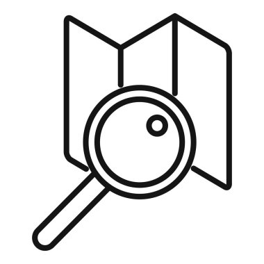 Harita simgesi ana hatlı vektörü ara. Arayüz ağı. Uygulama indirmesi