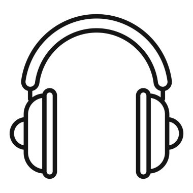 Kulaklık simgesi ana hatları vektörü. Arayüz teması. E- posta uygulaması