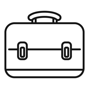 Ofis çantası ikonu ana hat vektörü. Bilgisayar arayüzü. İnternet sistemi