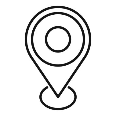 Konum simgesi dış hat vektörü. Arayüz bilgisayarı. İleti dijital