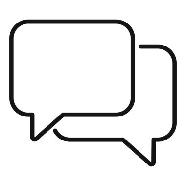 Sohbet balonu simgesi ana hatları vektörü. Web arayüzü. Telefon itme