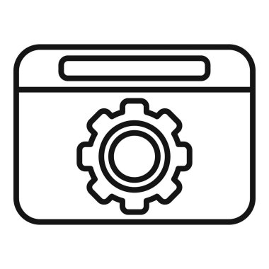 Vites sistemi simgesi dış hat vektörü. Düğme arayüzü. İnternet sitesi