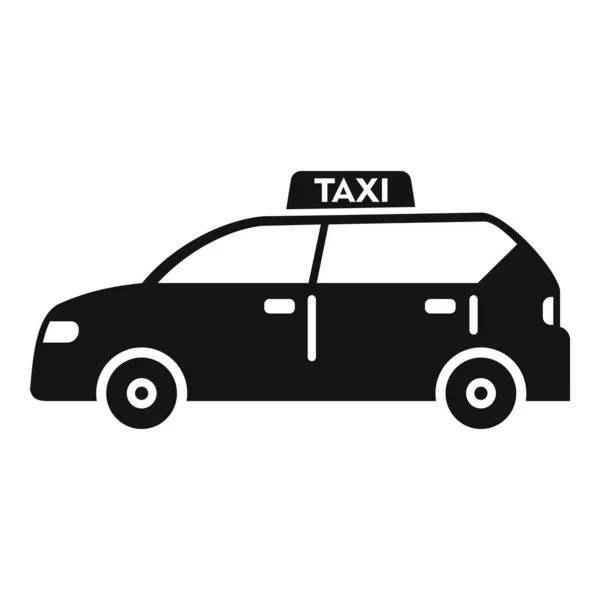 Εικονίδιο Αυτοκινήτου Ταξί Απλό Διάνυσμα Τελικό Ταξίδι Παραλαβή Τουριστών — Διανυσματικό Αρχείο