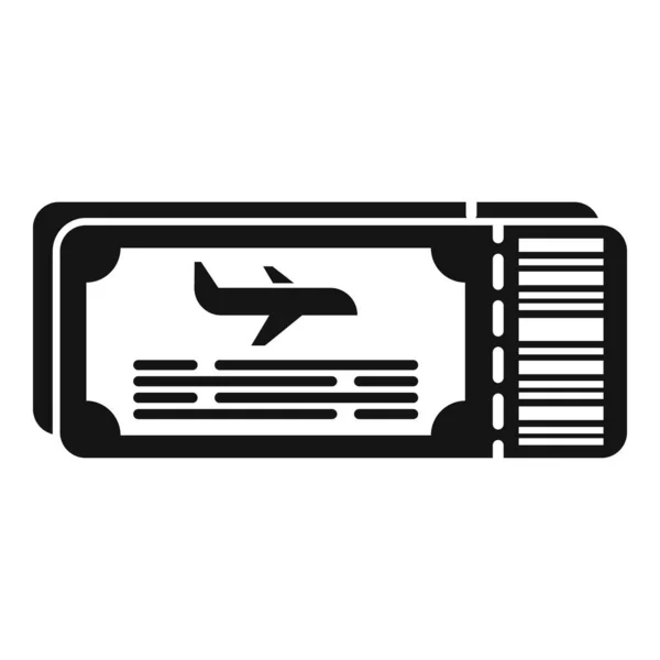 Icono Del Billete Avión Vector Simple Viaje Avión Tráfico Viajeros — Vector de stock