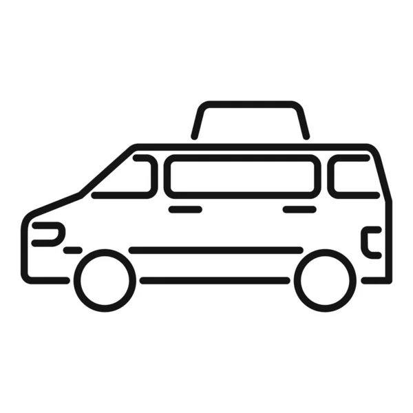 Book Taxi Bus Icon Outline Vector Airport Transfer Hotel Travel — Stock Vector