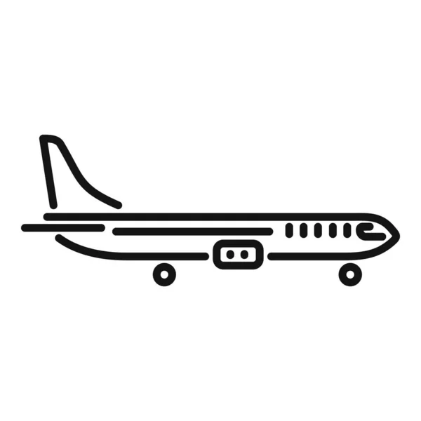 Viaje Avión Icono Contorno Vector Traslado Aeropuerto Hotel Viajes — Vector de stock