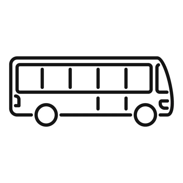 Vettore Contorno Icona Bus Del Traffico Trasferimento Aeroporto Viaggio Terminale — Vettoriale Stock