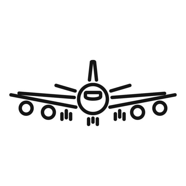 飛行機のアイコンの輪郭ベクトル 空港送迎 旅客機 — ストックベクタ