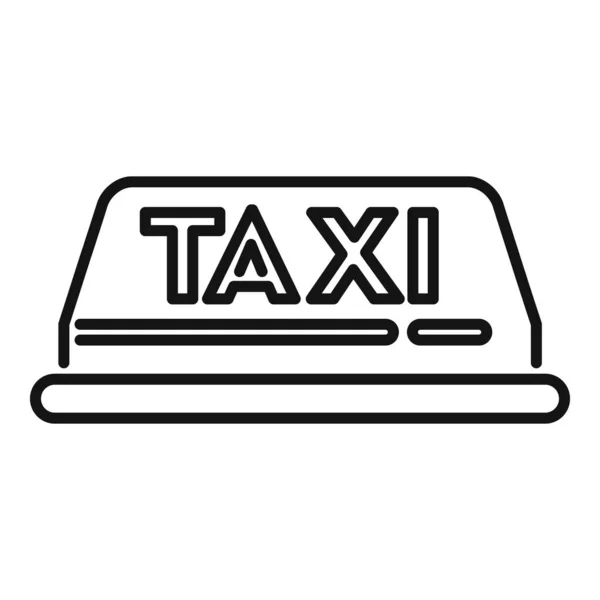 Taxi Cabine Icône Contour Vecteur Vol Aéroport Avion Voyage — Image vectorielle