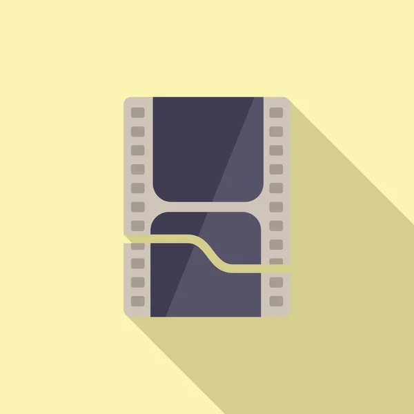 Cut Film Icon Flat Vector Montage Movie Sound Clip — Stock Vector