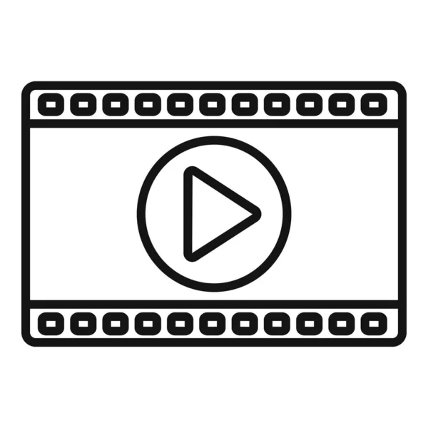 Clip Película Icono Contorno Vector Montaje Vídeo Edición Movimiento — Archivo Imágenes Vectoriales