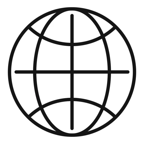 Globe Icon Outline Vector Computer Window Web Tab — Stock Vector
