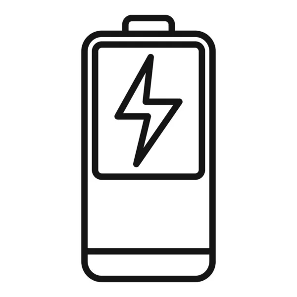 Icône Charge Batterie Vecteur Contour Interface Web Téléchargement Application — Image vectorielle