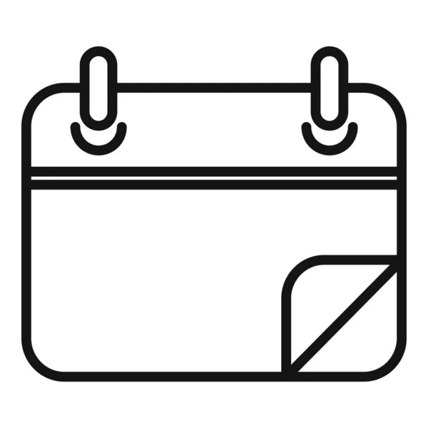 Icono Del Calendario Contorno Vector Interfaz Informática Utilice Botón — Vector de stock
