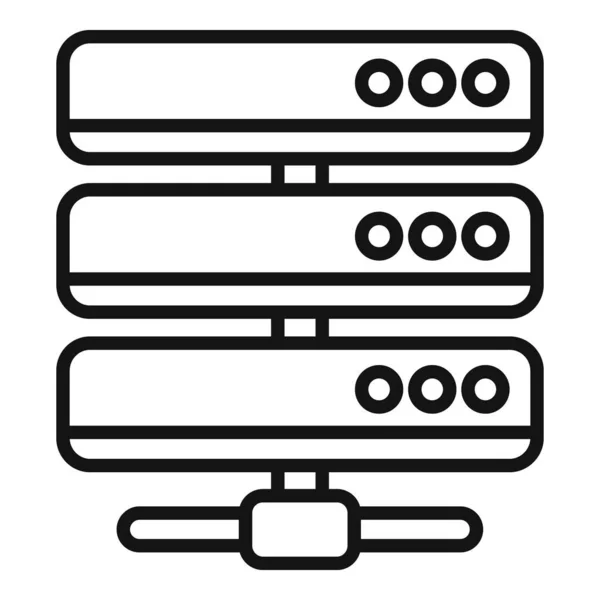 Server Icon Umrissvektor Desktop Panel Internet Bar — Stockvektor