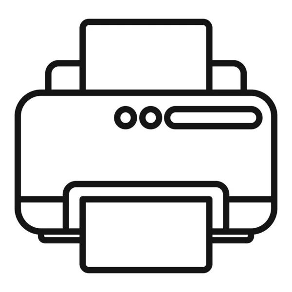 Ícone Impressora Contorno Vetor Interface Internet — Vetor de Stock