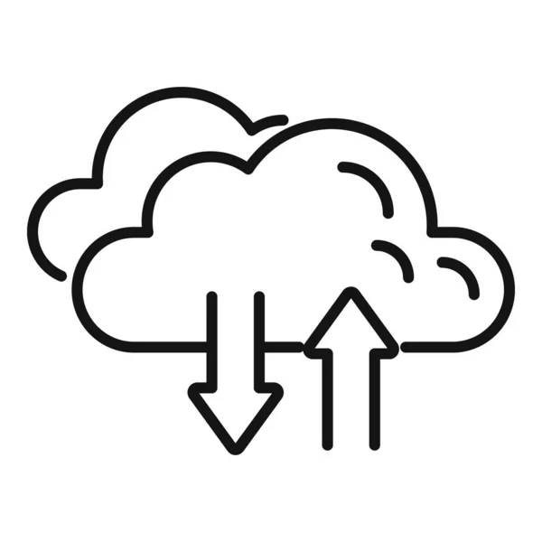 Vecteur Contour Icône Cloud Données Bouton Web Interface Internet — Image vectorielle