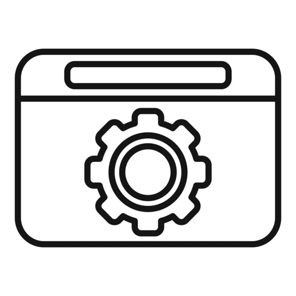Sistema Engranajes Icono Contorno Vector Interfaz Botones Página Web Internet — Vector de stock