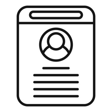 Avatar tasarım ikonu ana hatları vektörü. Düğme arayüzü. Adres işi