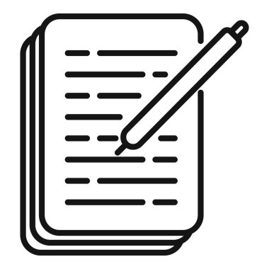 Araştırma kağıt simgesi ana hatları vektörü. Tıp laboratuarı. Genetik DNA