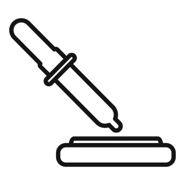 Kimya indirme ikonu ana hatları vektörü. Laboratuvar araştırması. Kimyasal test