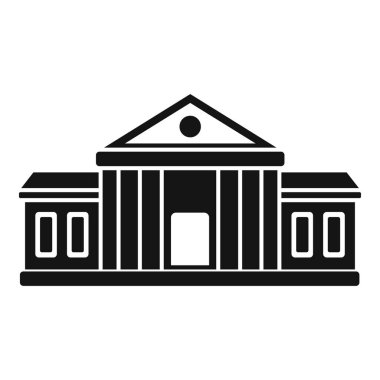 Kütüphane binası simgesi basit bir vektör. Kampüs eğitimi. Açık havada eğitim.