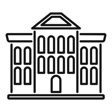 Kampüs ikonu ana hat vektörü. Üniversite eğitimi. Yaşam Akademisi