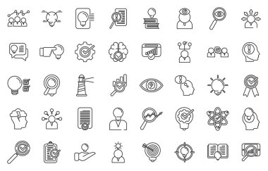 İç görü simgeleri dış hat vektörünü ayarlar. Sorun nesli. Beyin fırtınası zihni