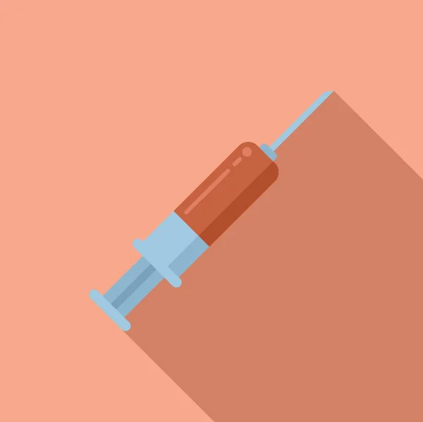 Blood Syringe Icon Flat Vector Lab Research Experiment Test — Stock Vector