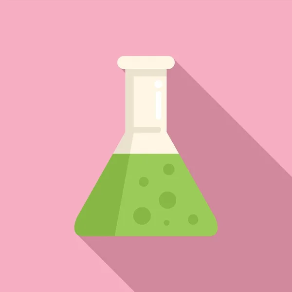 Icono Olla Química Vector Plano Investigación Laboratorio Salud Genética — Vector de stock